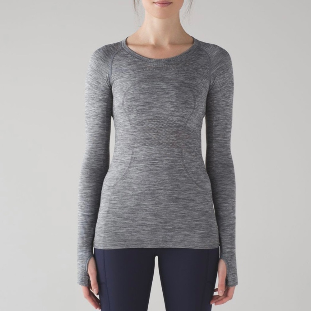LULULEMON Swiftly Tech Long Sleeve Crew
Slate / White - EUC, 8